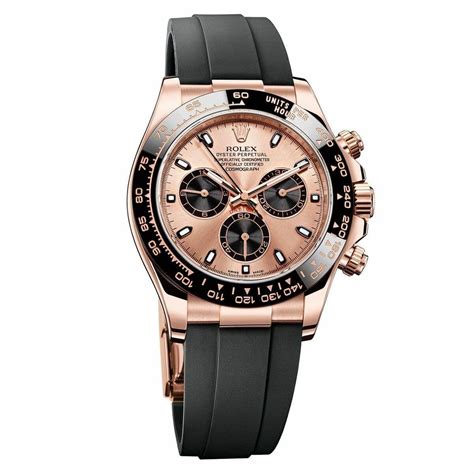 rolex daytona rose gold rubber strap|rolex daytona rose gold 116505.